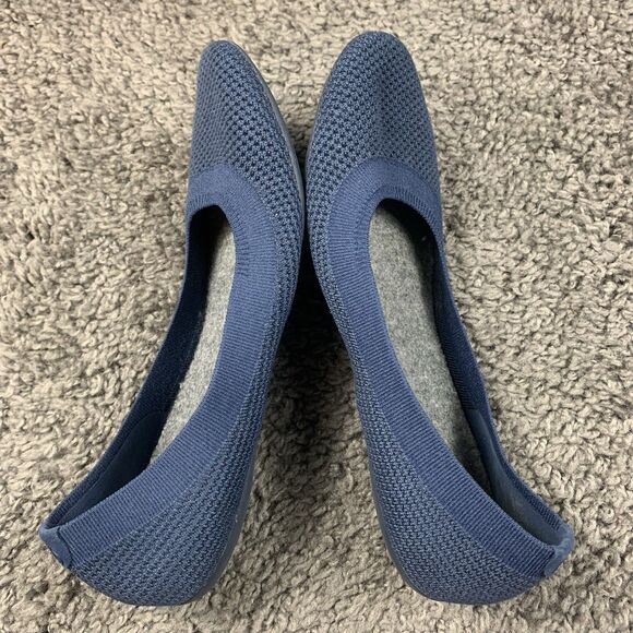 AllBirds Tree Breezers Shoes Women’s Size 10.5 Navy Blue Knit Ballet Flats - Picture 4 of 8